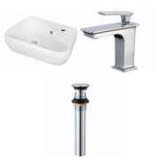 AMERICAN IMAGINATIONS 17.5-in. W Wall Mount White Vessel Set For 1 Hole Right Faucet AI-34309